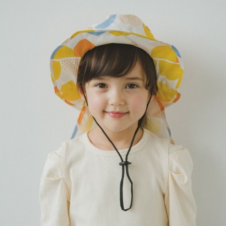 日本Wpc. W043 朵朵雲L 兒童超輕量抗UV防曬+防雨透氣帽 護頸可收(WKHL)