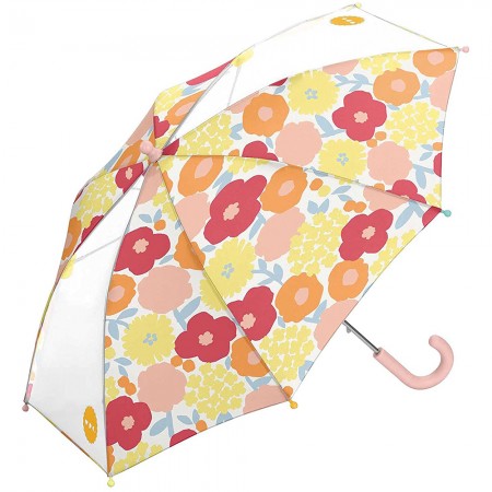 日本 Wpc. wkn-w054 克拉拉花朵 兒童雨傘 透明視窗 安全開關傘