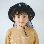 日本Wpc. W061 太空探險L 兒童超輕量抗UV防曬+防雨透氣帽 護頸可收(WKHL)