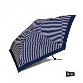日本KIU  Air-Light Large 48035 藍白條紋 空氣感 130g 摺疊/抗UV晴雨傘