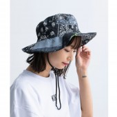 日本KIU 85228 Zakka拼布風 抗UV透氣防水漁夫帽 叢林帽 附透明收納袋(男女適用)