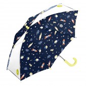日本 Wpc. wkn-w061 太空探險 兒童雨傘 透明視窗 安全開關傘